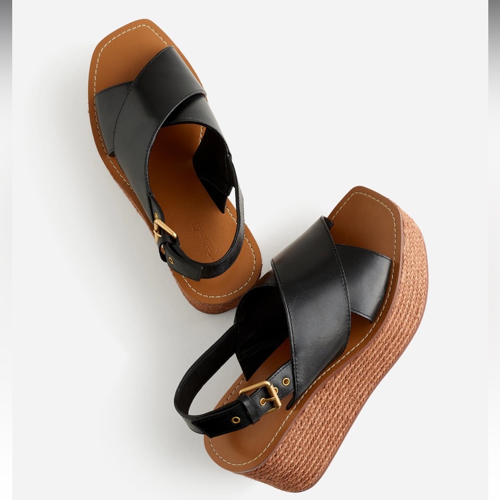MUST GO TODAYMadewell Leather Crossover Slingbacks Platform Sandals